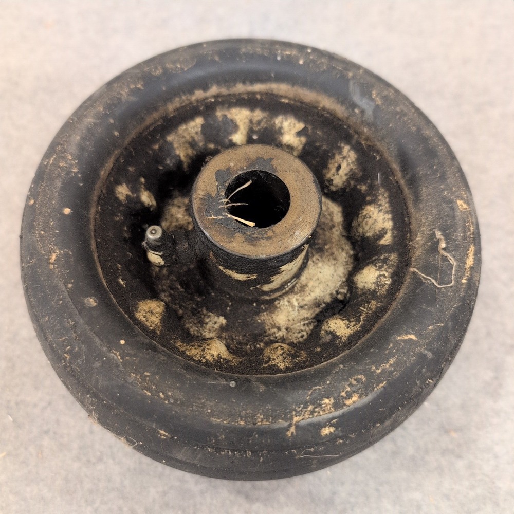 Vintage Industrial Rubber Caster Wheel Replacement Black Metal Hub NA308 - Picture 3 of 4